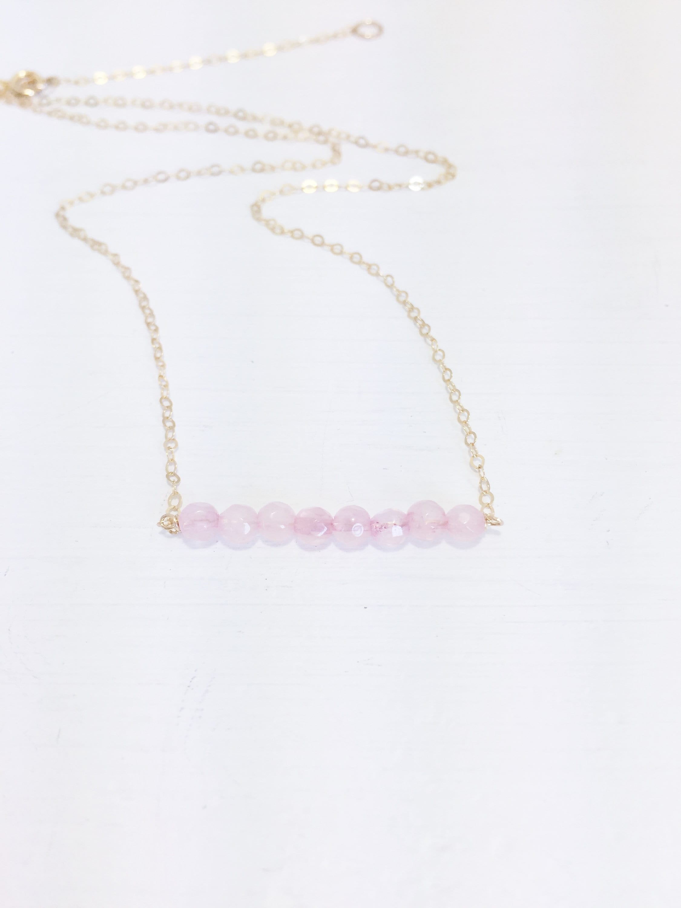 Meaningful Rose Quartz Bar Necklace