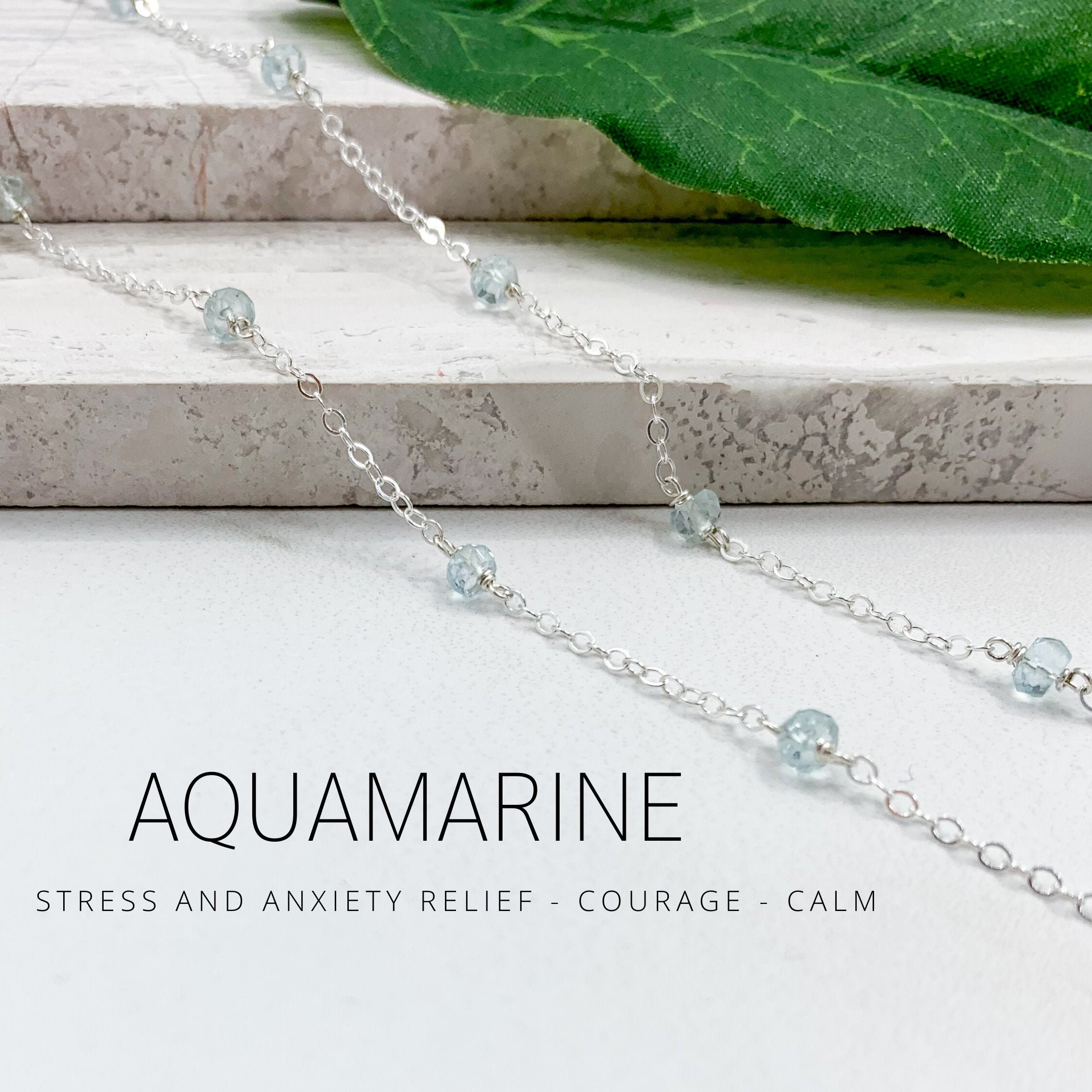 Aquamarine station necklace deals