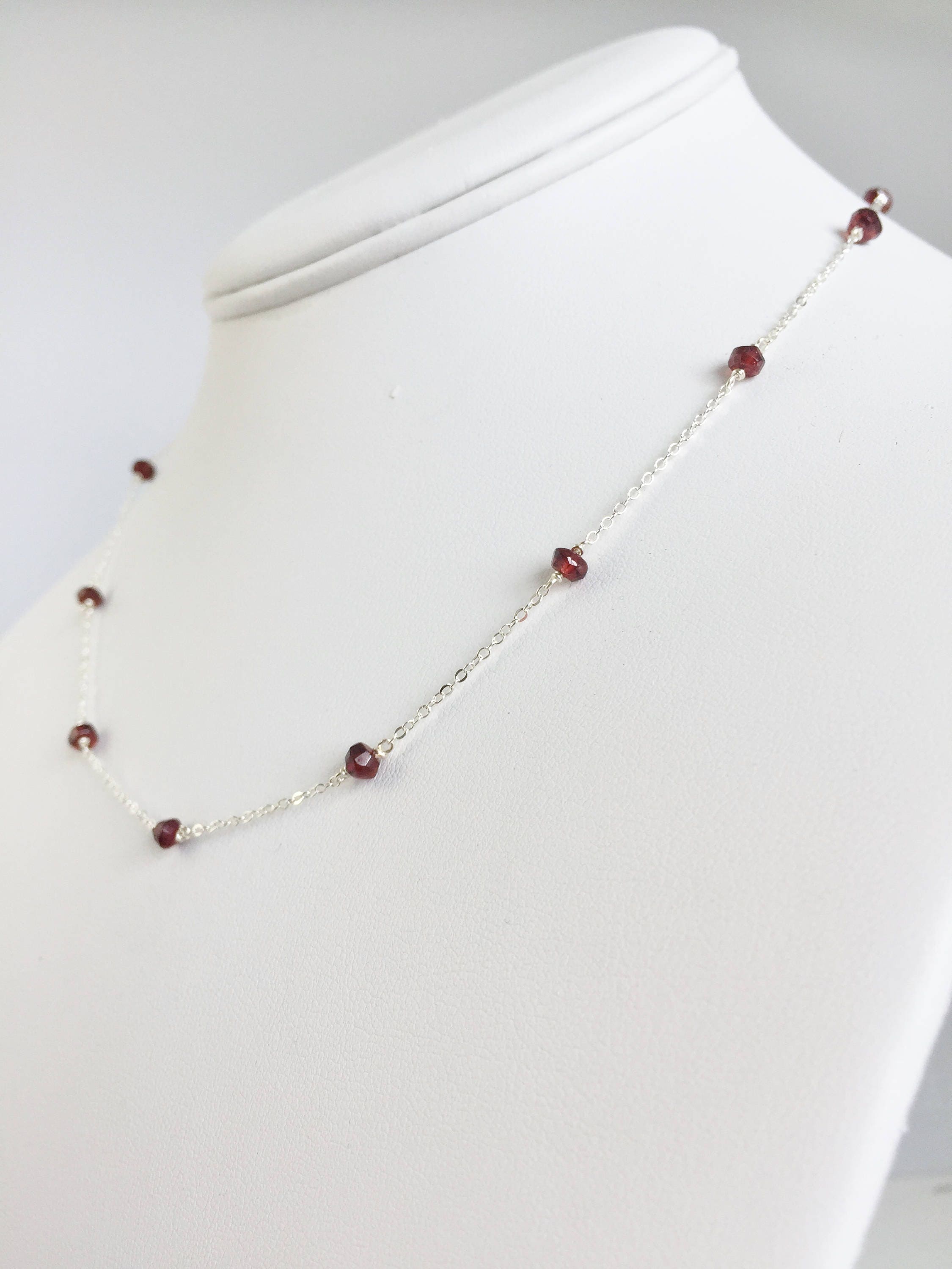 Station Necklace in Silver or Gold