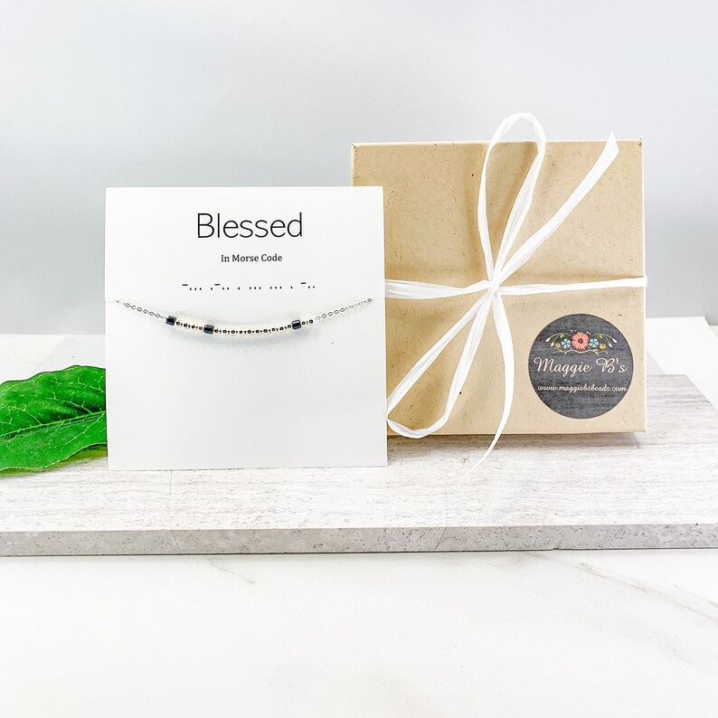 Meaningful Necklace Gift for Wife Blessed in Morse Code Necklace in Silver