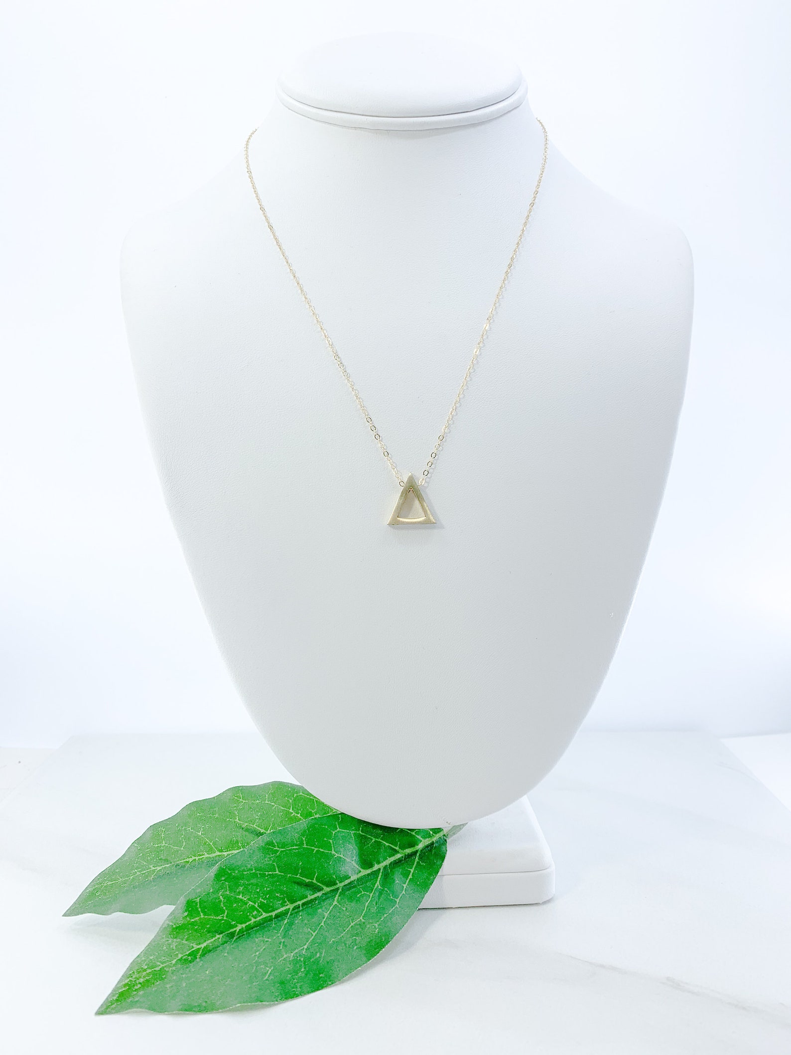 Gold Triangle Necklace Delta Necklace Adjustable Chain Etsy