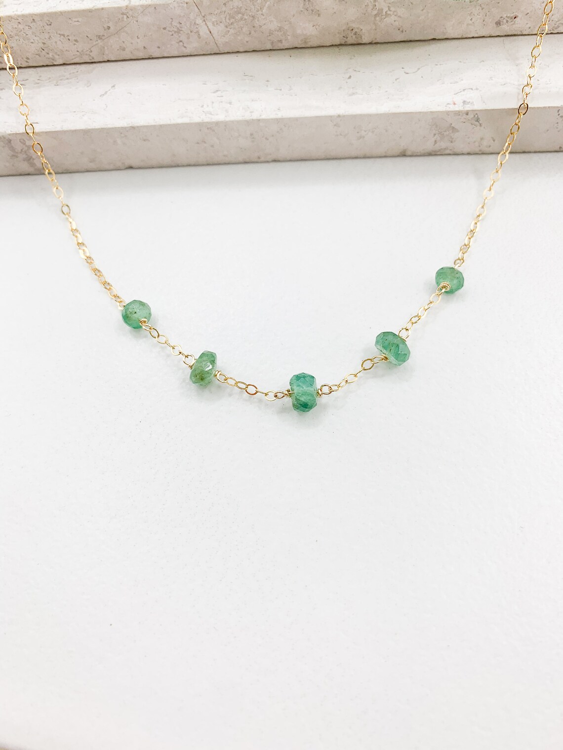 Emerald station necklace Clearance
