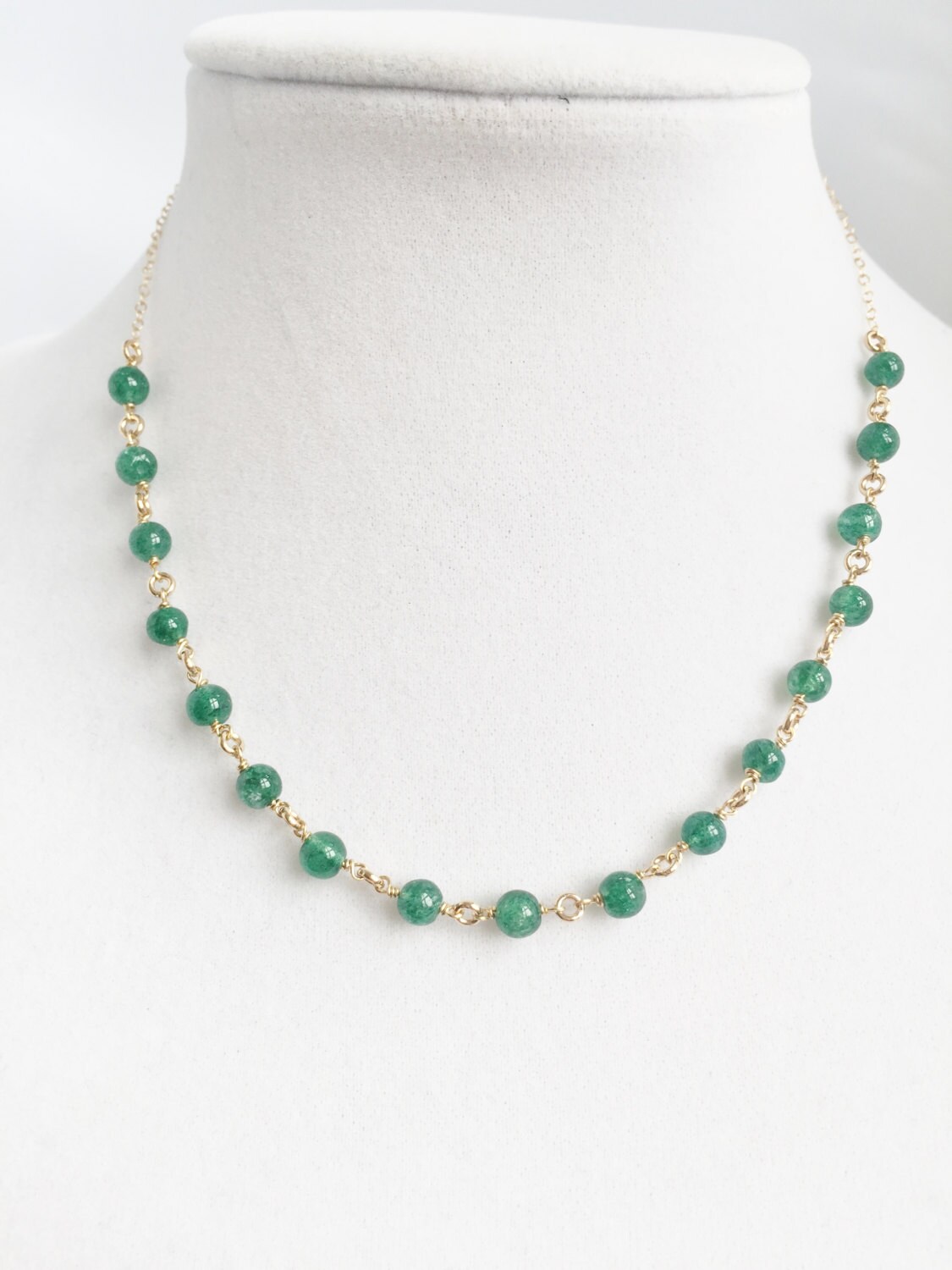 Green Gemstone Choker Gold Choker Gemstone Choker Emerald Green Necklace