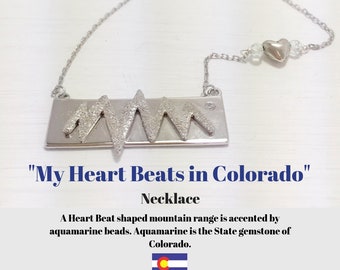 My Heart Beats in Colorado Bar Necklace