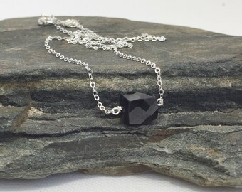 Black Spinel Cube Necklace