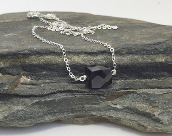 Black Spinel Cube Necklace