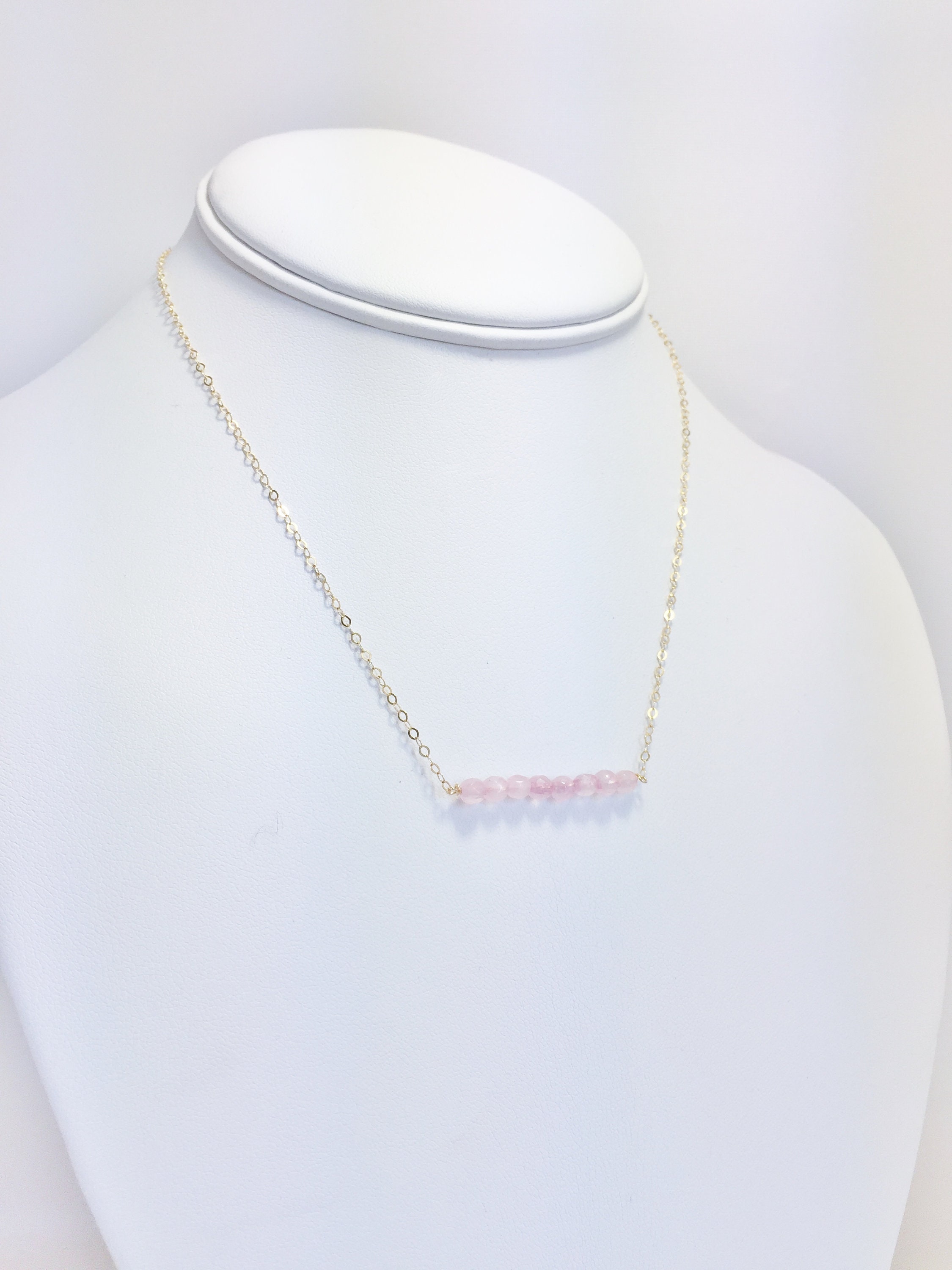 Meaningful Rose Quartz Bar Necklace