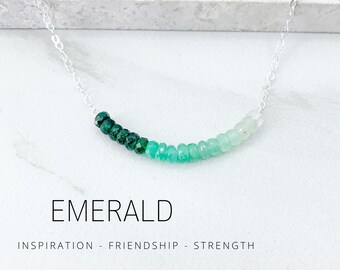 Ombre Emerald Necklace, Meaningful Necklace, May Birthstone