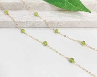 Peridot Necklace in Gold or Silver, Meaningful Necklace, August Birthstone Gift,  Peridot Jewelry