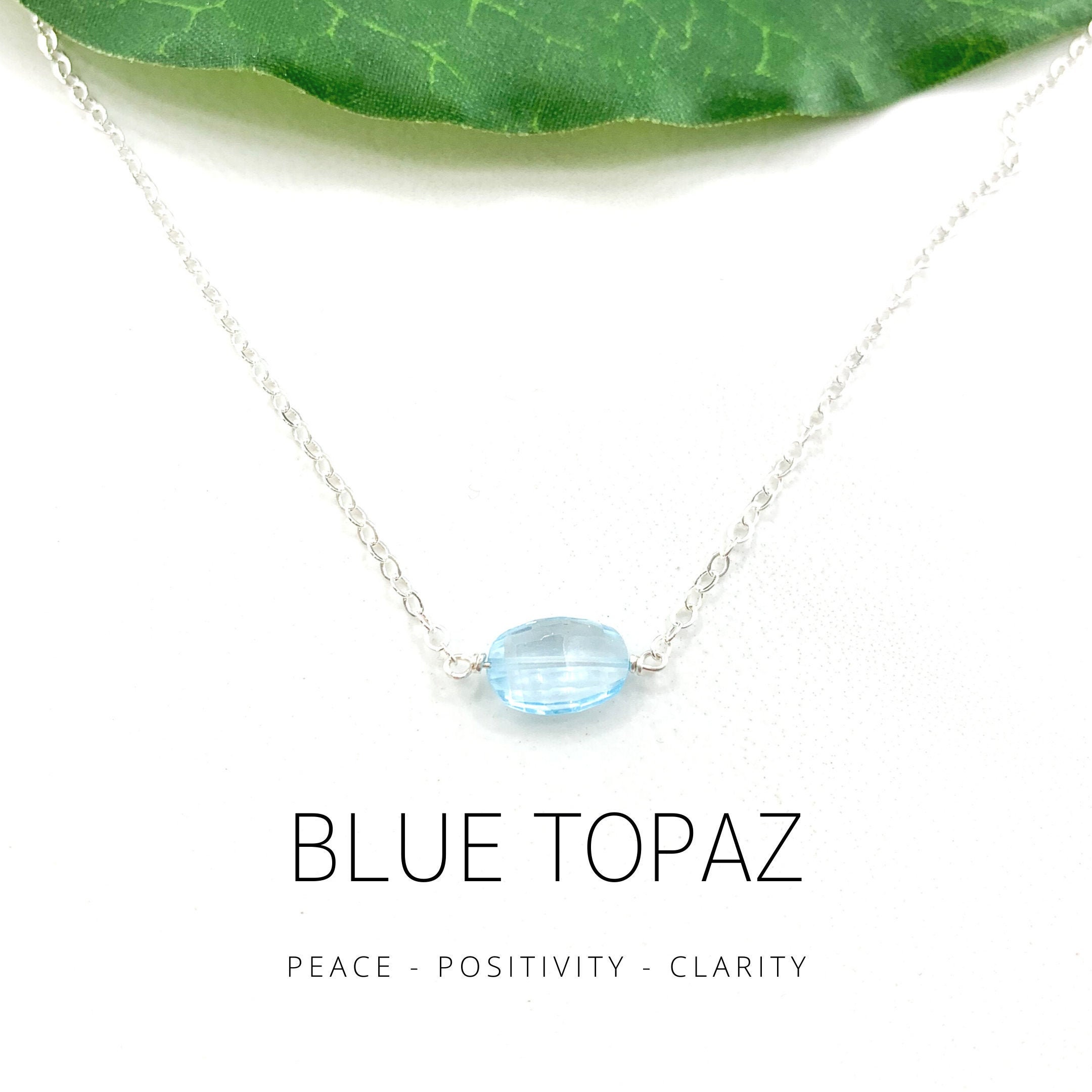 Jewelry Necklaces Gemstone Sterling Silver with 14k Blue Topaz Necklace Jewelry Necklaces Gemstone Sterling Silver with 14k Blue Topaz Necklace