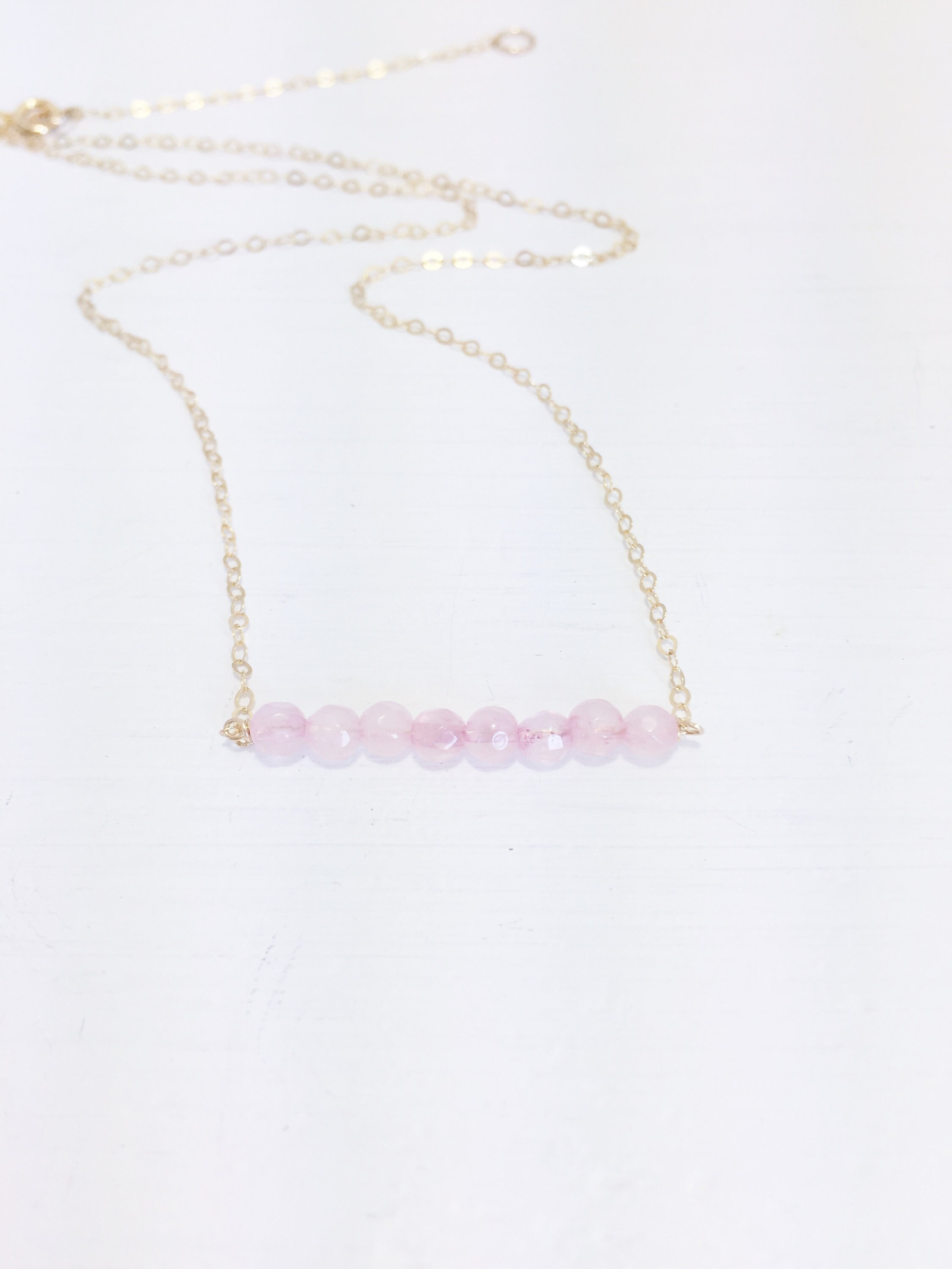 Meaningful Rose Quartz Bar Necklace