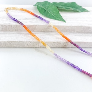 Rainbow Gemstone Necklace, One of a kind Rainbow necklace, Gemstone Candy Necklace