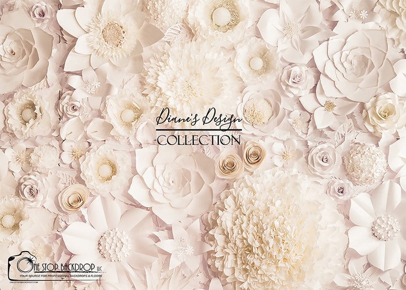 Paper Flower Backdrop DDC002 on Glare Free Vinyl 7/' wide by 5/' tall
