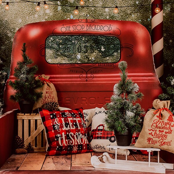 Christmas Truck Digital Backdrop - Etsy
