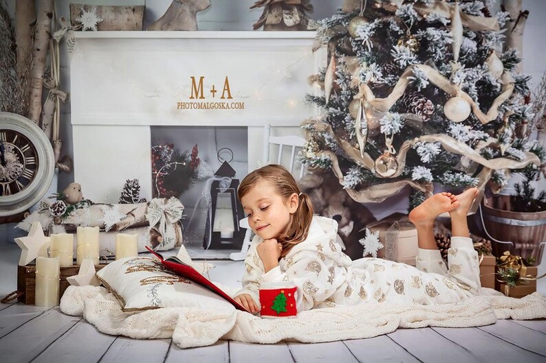 Rustic Christmas Backdrop on Glare Free Vinyl 7/' wide by 5/'