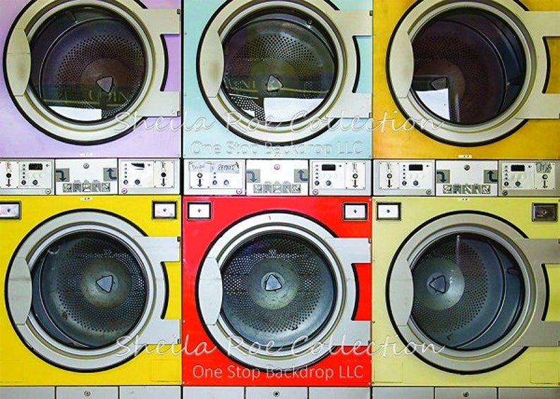 Laundry Day Backdrop SR0312 on Glare Free Vinyl 5/' wide by 7/' tall
