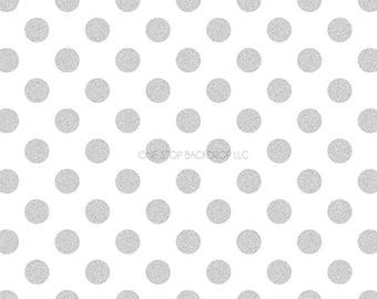 Gray Glitter Dots Backdrop DT0086 on Glare Free Vinyl 7' wide by 5' tall.