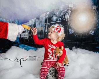 Polar Express Inspired 2 Backdrop on 80”x60” Fleece Fabric