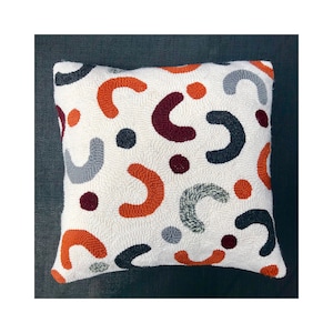 Contemporary Modern Home Decor Pillow Downloadable Digital Punch Needle Pattern
