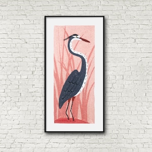 Downloadable Digital Ultra Punch Needle Pattern of Great Blue Heron