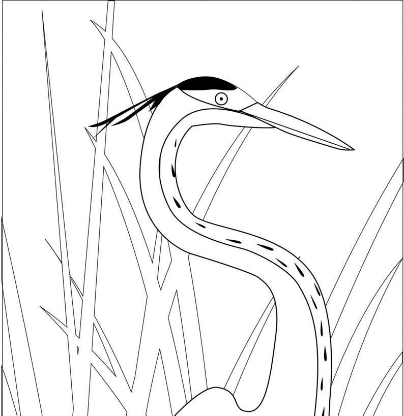 Downloadable Digital Ultra Punch Needle Pattern of Great Blue Heron image 4