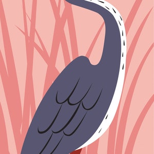 Downloadable Digital Ultra Punch Needle Pattern of Great Blue Heron image 3