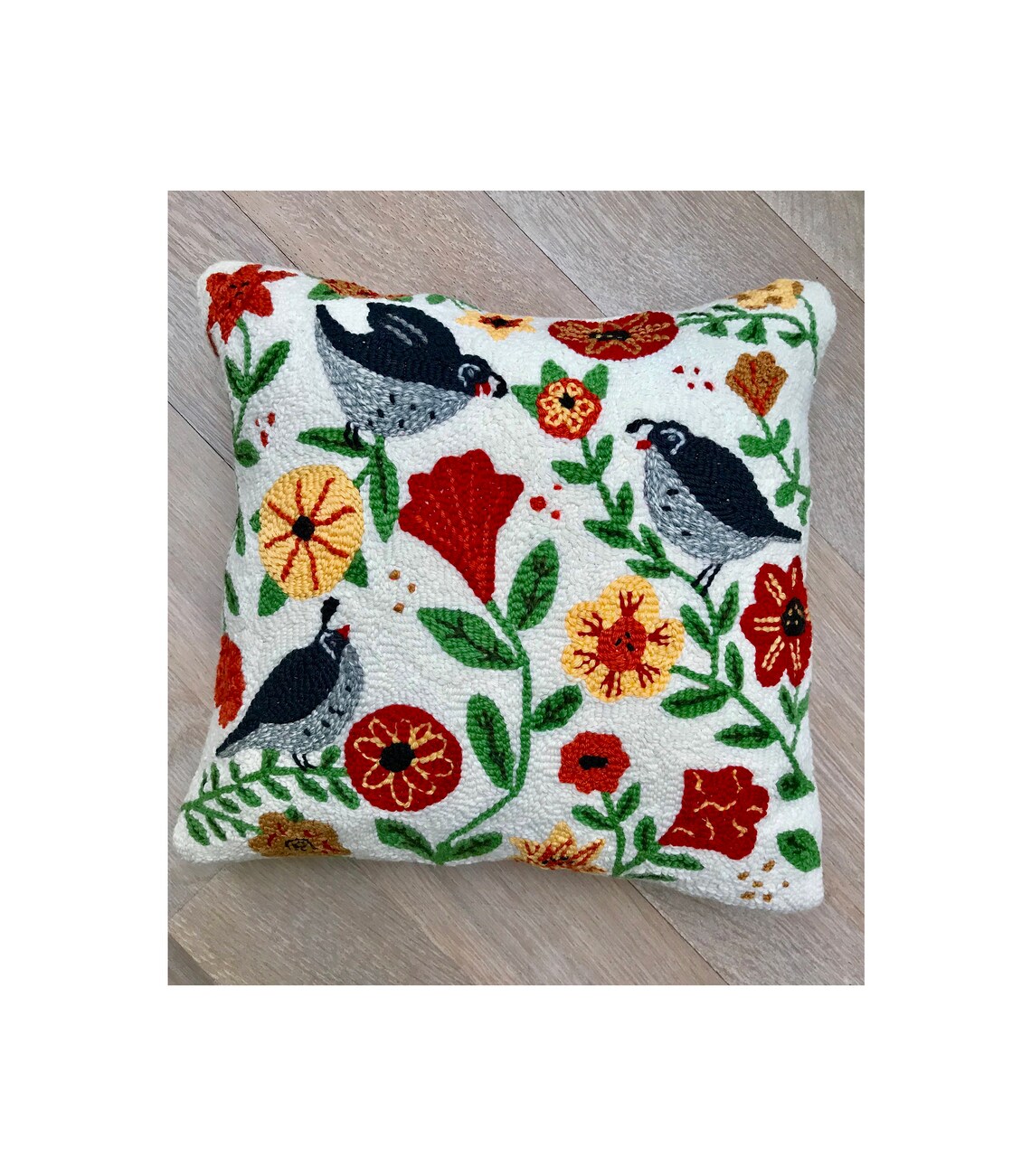 Quails Pillow Downloadable Digital Punch Needle Pattern Etsy