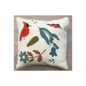 Cardinal Pillow Downloadable Digital Punch Needle Pattern