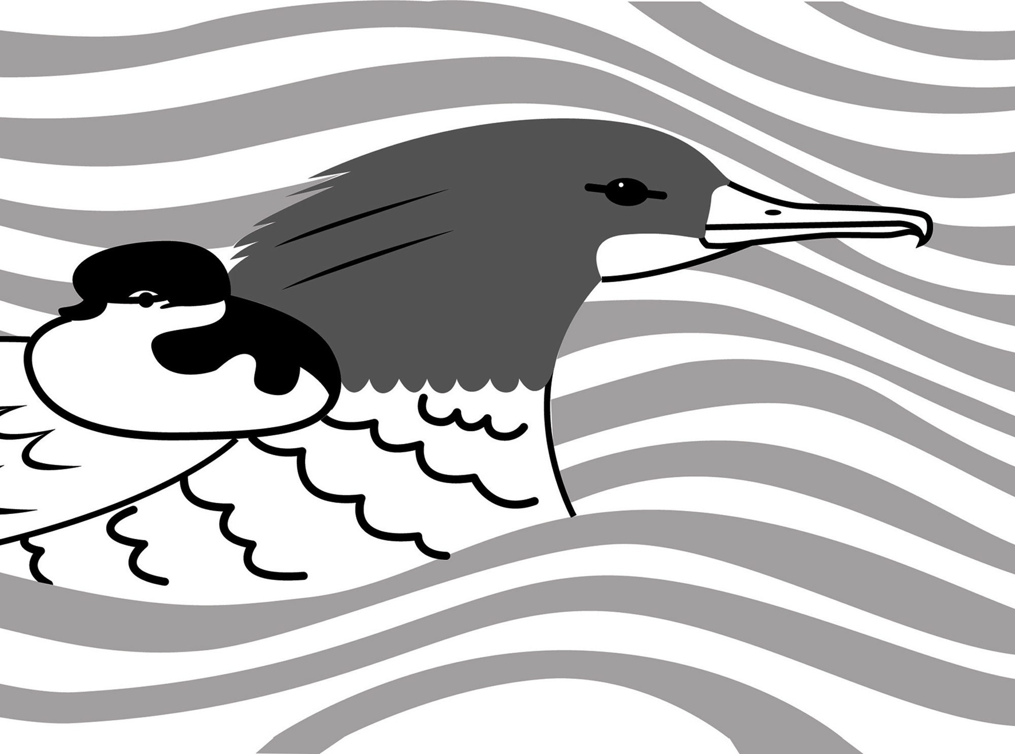 Merganser Duck Ultra Punch Needle Graphic by Jamie Bennett Designs