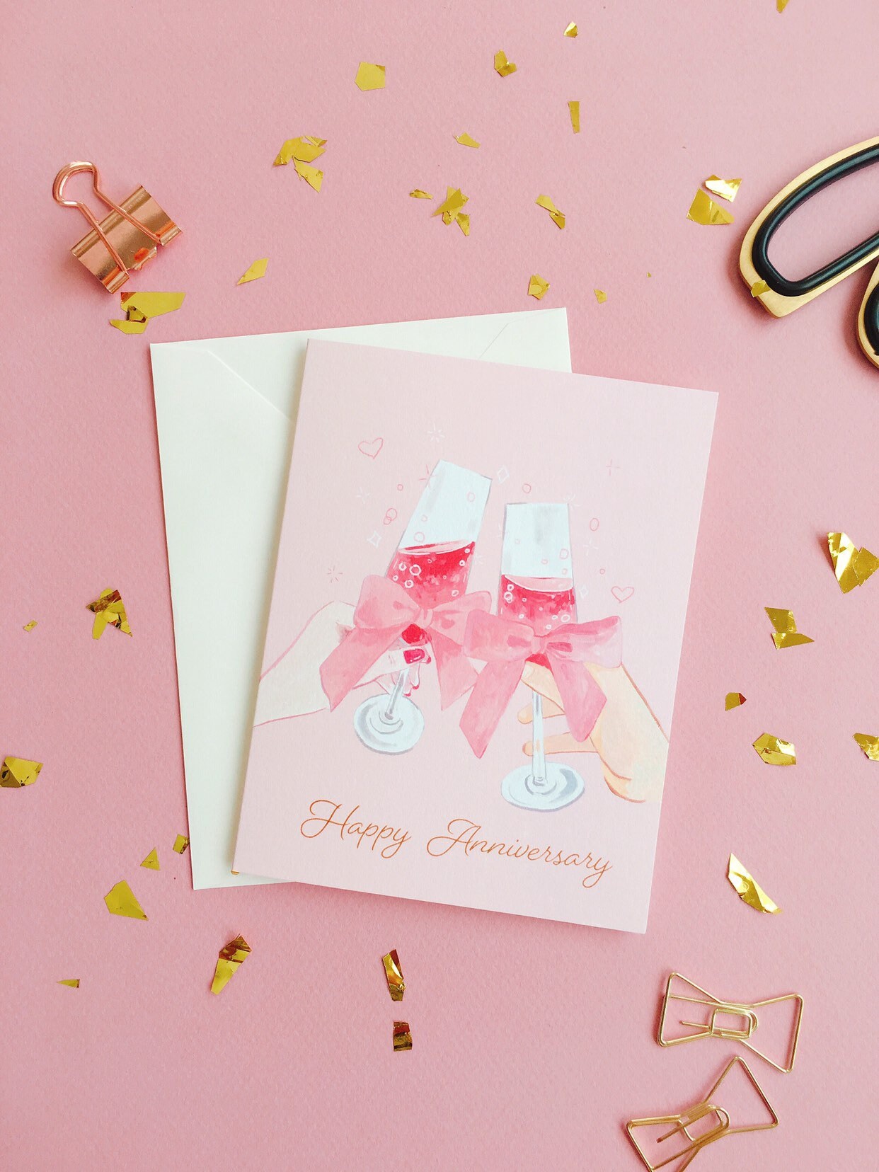 Download Happy Anniversary Champagne Toast Greeting Card Etsy