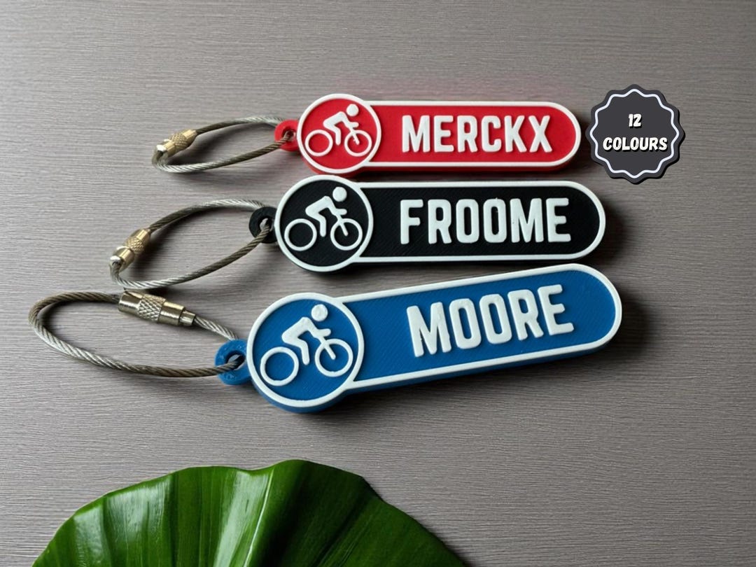 Personalised Cycling Keyring: Custom Bike Accessory, Sports Bag Tag - Etsy