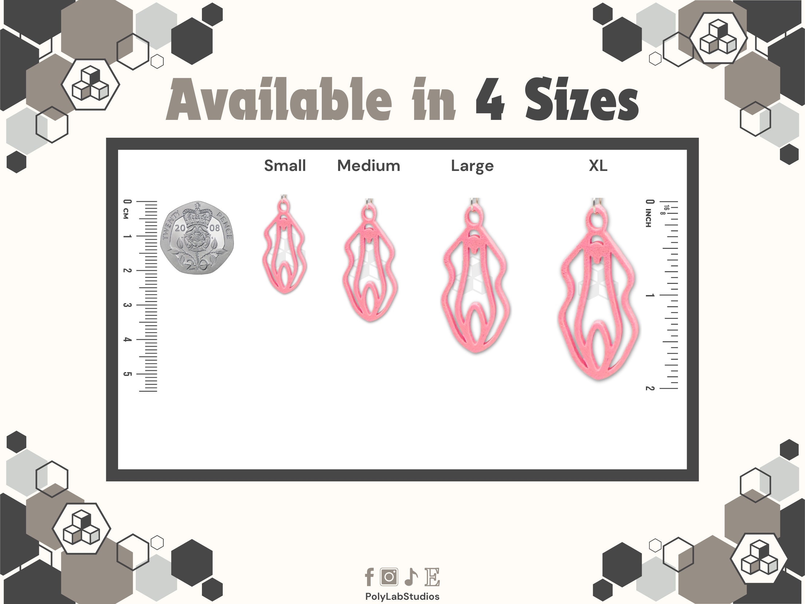 Vagina Vulva Earrings - Vagina Themed Jewellery - Lesbian - Gay ...