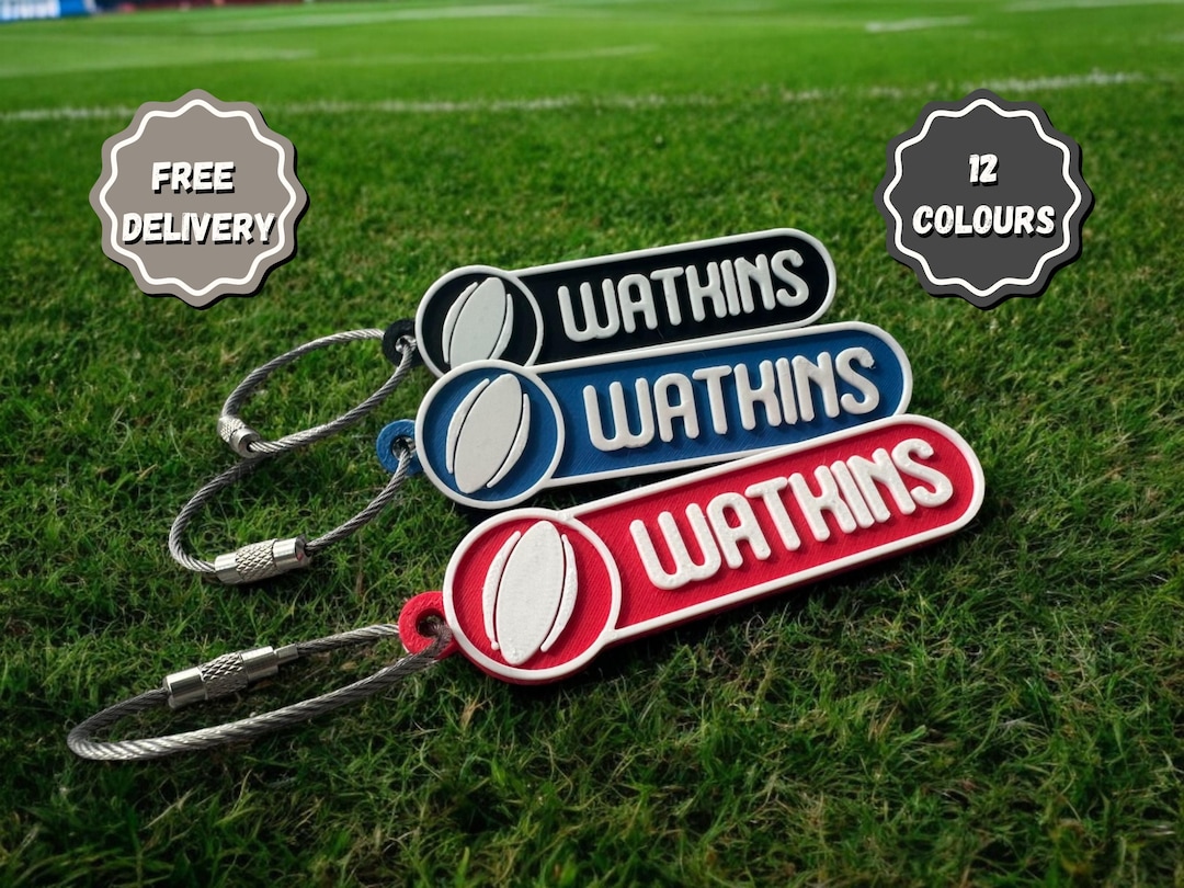 Personalised Rugby Keyring: Team Tag, Kit Bag Accessory - Etsy Canada
