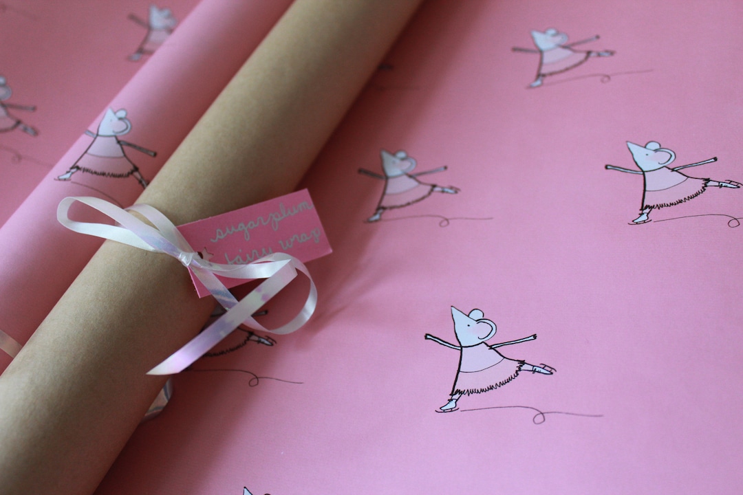 Ice Skating Gift Wrap set of 3 Sheets Sugarplum Fairy Etsy