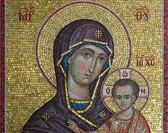 Theotokos with Christ mosaic Icon