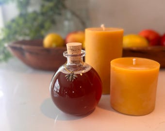 Set de regalo de velas con miel cruda de Arkansas y cera de abeja / Paquete acogedor de lujo / Regalo para anfitriona / Decoración de cocina natural / Set de velas hechas a mano