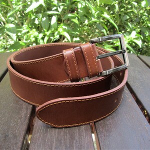 Greek Leather Belt, Classic Handmade Belt, Real Leather Belt, Single Stitch Leather Belt, 4cm (1.5&quot;) Wide Belt