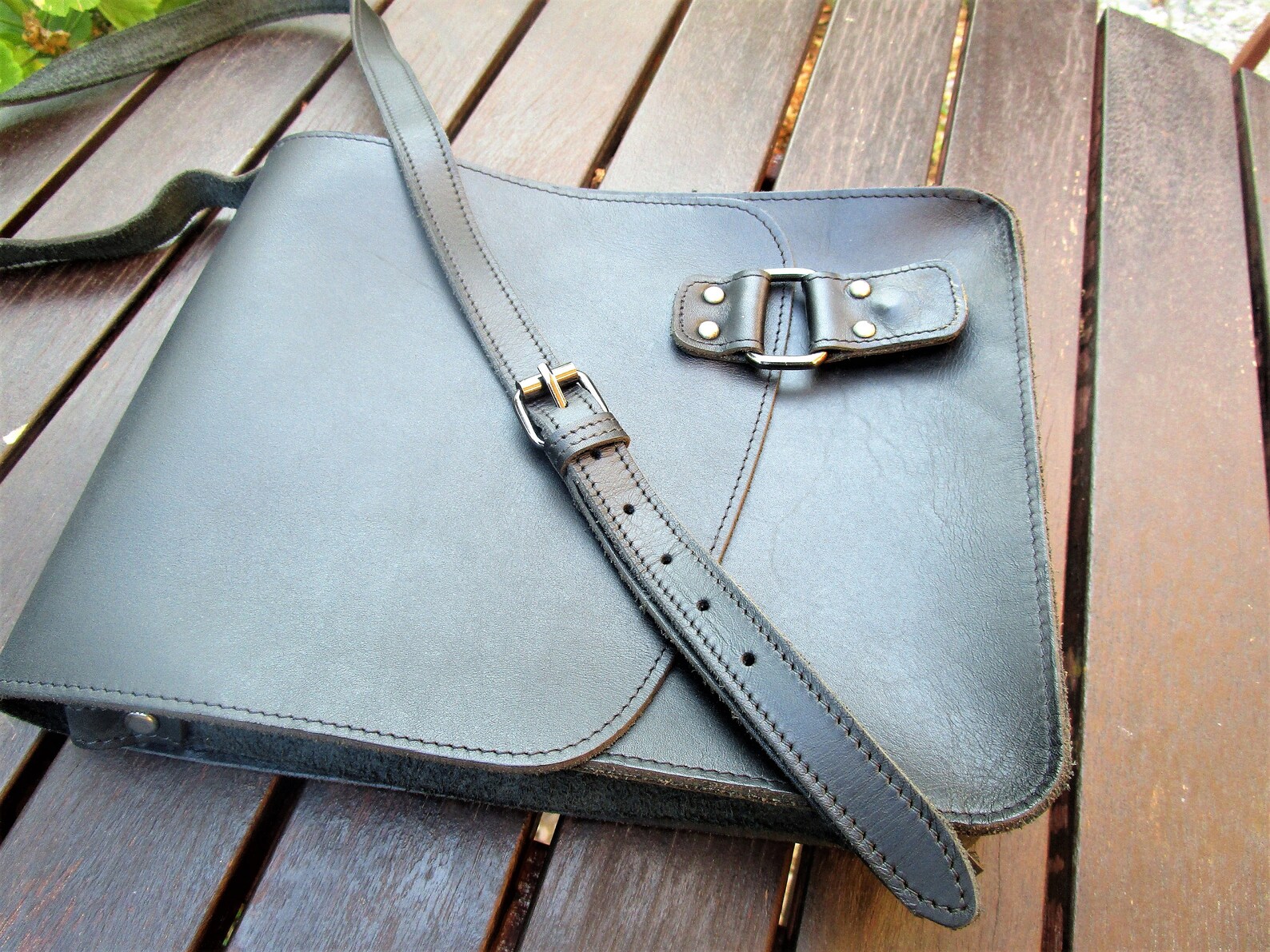 Handmade Greek Leather Bag Men's Vertical Shoulder Bag Etsy