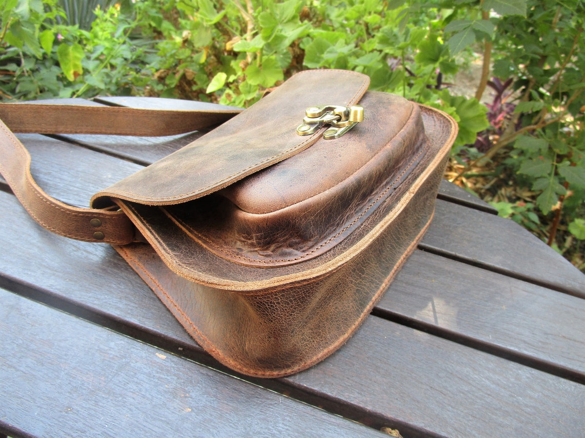 Handmade Greek Leather Bag Crossbody Bag Women's Saddle Etsy
