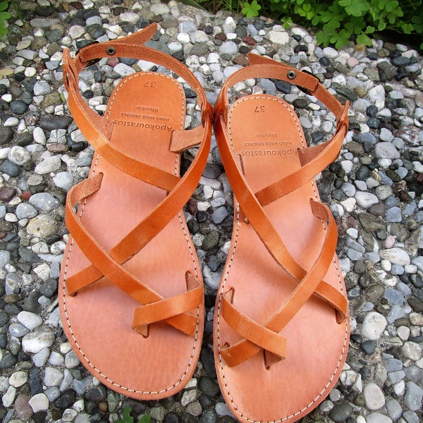 Greek Leather Sandals, Handmade Criss Cross Sandals, Women's Slingback Sandals, Real Leather Sandals, Elegant Multi-Strap Sandals