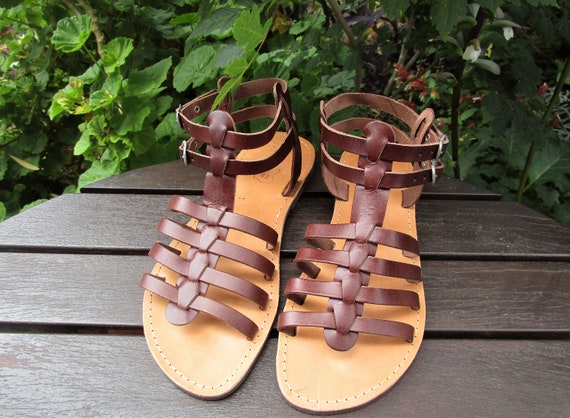 Gladiator Sandals Men s Greek Leather Sandals Classic Etsy UK