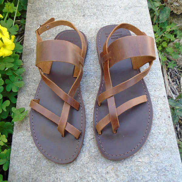 Men's Greek Leather Sandals, Handmade Sandals, Real Leather Sandals, Multistrap Sandals