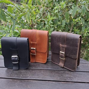 Sac banane, sac en cuir grec fait main, petit sac avec passants de ceinture, sac à bandoulière en cuir, sac à main bandoulière classique, sac unisexe