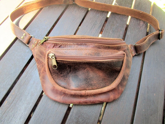 Greek Leather Waist Bag Fanny Pack Handmade Belt Bag Classic