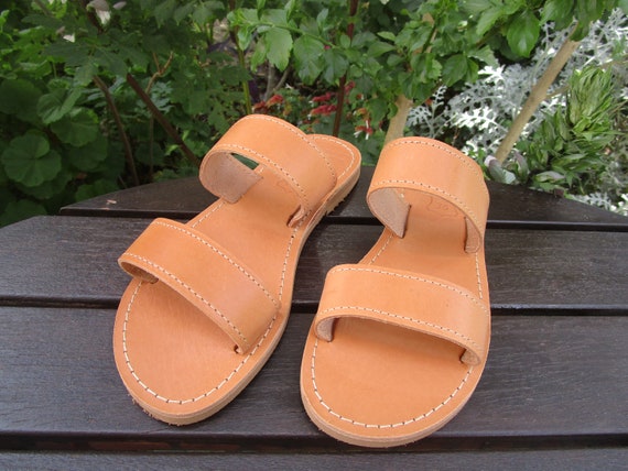 two strap leather sandals