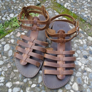 Men&#39;s Handmade Greek Leather Gladiator Sandals
