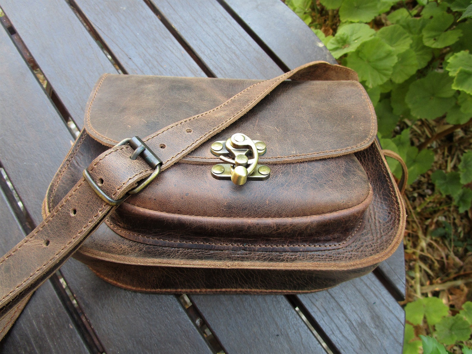 Handmade Greek Leather Bag Crossbody Bag Women's Saddle Etsy