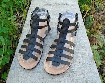 Women's Handmade Greek Leather Gladiator Sandals