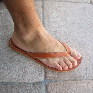 Men's Handmade Greek Leather Flip Flop Sandals image 10