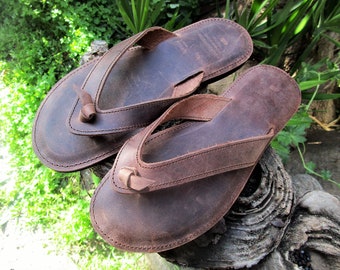 Flip Flop Sandals, Greek Leather Sandals with Cushioned Insoles, Men's Handmade Comfort Sandals, Real Leather Thong Sandals